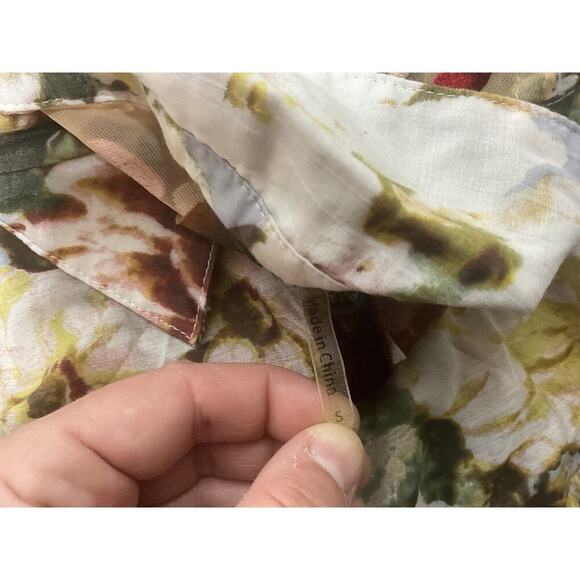 Aratta Silent Journey Silk Blend Floral Button Front Flowy Tunic Top Size Small - Picture 8 of 13